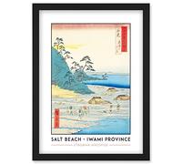 Wee Blue Coo Mount Takazuno, Salt Beach Iwami Province Utagawa Hiroshige Japanese Woodblock Classic Collection Artwork Framed Wall Art Print A4