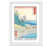Wee Blue Coo Mount Takazuno, Salt Beach Iwami Province Utagawa Hiroshige Japanese Woodblock Classic Collection Artwork Framed Wall Art Print A4