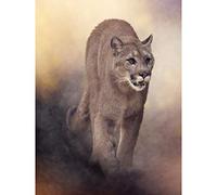 Wee Blue Coo Mountain Lion Cougar Illustration Large Wall Art Print Canvas Premium Poster