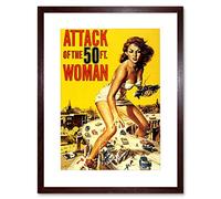 Wee Blue Coo Movie Film Attack Fifty Foot Woman Sci Fi Giantess Picture Framed Wall Art Print
