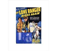 Wee Blue Coo MOVIE FILM LONE RANGER RIDES AGAIN SERIAL WESTERN FRAMED ART PRINT B12X5530