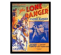 Wee Blue Coo Movie Film Lone Ranger Silver Tonto Serial Cowboy Art Print Framed Poster Wall Decor 12X16 Inch