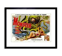 Wee Blue Coo Movie Film Monster Ocean Floor Octopus Horror Framed Wall Art Print
