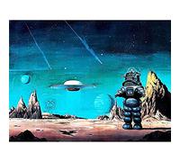 Wee Blue Coo Movie Film Painting Robby Robot Forbidden Planet Space Stars Sci Fi USA Art Print Poster Wall Decor 12X16 Inch