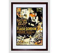 Wee Blue Coo Movie Film Serial Flash Gordon Battling Sea Beast Sci Fi Framed Wall Art Print