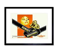Wee Blue Coo MOVIE FILM SUNSET BOULEVARD NOIR SWANSON BLACK FRAMED ART PRINT PICTURE B12X5589