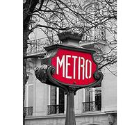 Wee Blue Coo Mp Landmark Composition Retro Metro Sign Paris France Art Large Art Print Poster Wall Decor 18x24 inch
