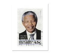 Wee Blue Coo Mp Postage Stamp South Africa 45 Cents Nelson Mandela Late President Large Framed Art Print Poster Wall Decor 18x24 inch