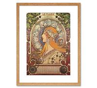 Wee Blue Coo Mucha Nouveau Old Master Painting Repro Picture Framed Wall Art Print