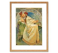 Wee Blue Coo Mucha Princess Hyacinth 1911 Artwork Framed Wall Art Print 12X16 Inch