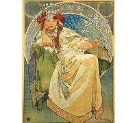 Wee Blue Coo Mucha Princess Hyacinth 1911 Large Wall Art Poster Print Thick Paper 18X24 Inch