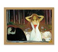 Wee Blue Coo Munch Ashes 1895 Woman Woods Painting Artwork Framed Wall Art Print A4