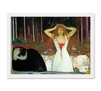 Wee Blue Coo Munch Ashes 1895 Woman Woods Painting Artwork Framed Wall Art Print A4