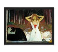 Wee Blue Coo Munch Ashes 1895 Woman Woods Painting Artwork Framed Wall Art Print A4