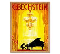 Wee Blue Coo Music Concert Advert Bechstein Piano Pianist Opera House Art Print Framed Poster Wall Decor 12X16 Inch