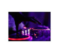 Wee Blue Coo Music Photo Dj Decks Neon Turntable Wall Art Print