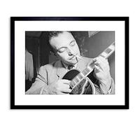 Wee Blue Coo Music Vintage Photo Legend Guitar Player Django Reinhardt Framed Wall Art Print