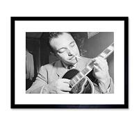 Wee Blue Coo Music Vintage Photo Legend Guitar Player Django Reinhardt Framed Wall Art Print