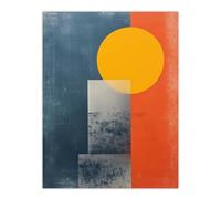 Wee Blue Coo Mustard On Steel Abstract Textured Style Extra Large XL Wall Art Poster Print