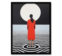 Wall Art Print My Favourite Spot Monochrome Moon Lover Living Room Framed Wee Blue Coo Black A4