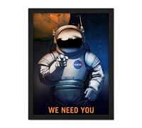 Wee Blue Coo NASA Space Job Advert We Need You Artwork Framed Wall Art Print 18X24 Inch