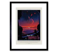 Wee Blue Coo Nasa Space Travel Ad Trappist 1e Planet Hop 12x16 Framed Wall Art Print