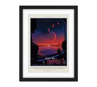 Wee Blue Coo Nasa Space Travel Advert Trappist 1E Artwork Framed Wall Art Print 18X24 Inch