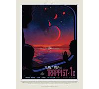 Wee Blue Coo Nasa Space Travel Advert Trappist 1E Planet Hop Art Print Poster Wall Decor 12X16 Inch