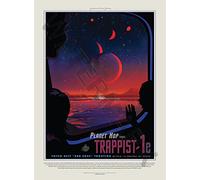Wee Blue Coo Nasa Space Travel Advert Trappist 1e Planet Hop Canvas Print