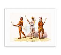Wee Blue Coo Native American Indian Lacrosse Ball Game New Picture Drawing Canvas Art Print