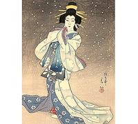 Wee Blue Coo Natori Shunsen Japanese Kabuki Theatre Geisha Unframed Art Print Poster Wall Decor 12X16 Inch
