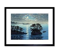 Wee Blue Coo Nature Landscape Japan Futago Island Kawase Hasui Moon Framed Wall Art Print