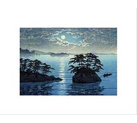 Wee Blue Coo Nature Landscape Japan Futago Island Kawase Hasui Moon Wall Art Print