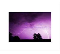 Wee Blue Coo NATURE LANDSCAPE PURPLE SKY LIGHTNING STORM BLACK FRAMED ART PRINT B12X4069