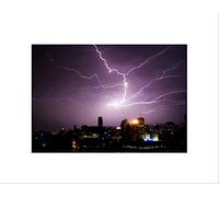 Wee Blue Coo NATURE LIGHTNING ELECTRIC STORM BRISBANE AUSTRALIA FRAMED ART PRINT B12X4083