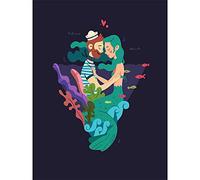 Wee Blue Coo Nautical Love Mermaid Sailor Unframed Wall Art Print Poster Home Decor Premium