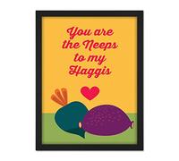 Wee Blue Coo Neeps To My Haggis Plates Artwork Framed Wall Art Print 18X24 Inch