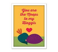 Wee Blue Coo Neeps To My Haggis Plates Artwork Framed Wall Art Print 18X24 Inch
