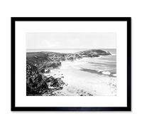 Wee Blue Coo Newquay Towan Head Cornwall England Old BW Framed Wall Art Print