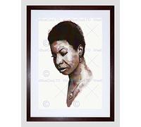 Wee Blue Coo Nina Simone Watercolour Portrait Chris Evry Framed Wall Art Print