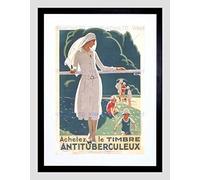 Wee Blue Coo Nurse Tuberculosis Cure Buy Stamp French Vila Framed Wall Art Print