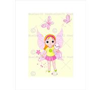 Wee Blue Coo NURSERY BALLERINA DANCER FAIRY PINK BUTTERFLY WINGS KIDS ART PRINT B12X13402