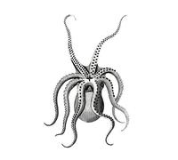 Wee Blue Coo Octopus Upside Down Illustration Art Print Poster Wall Decor