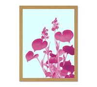 Wee Blue Coo Ohara Koson Blooming Hosta Large Light Oak Framed Art Print Wall Poster 18x24 inch