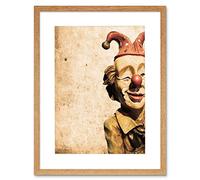 Wee Blue Coo Old Clown Model Doll Circus Photo Picture Framed Wall Art Print