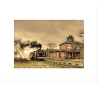 Wee Blue Coo Old Retro Steam Train Locomotive Engine Picture Wall Art Print