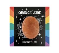 Wee Blue Coo Orange Jade Thumb Stone Healing Crystal - Joy Creativity Abundance Stress Relief Worry Stone in Presentation Gift Box Stocking Filler