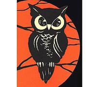 Wee Blue Coo Owl Moon Tree Eyes Orange Black Unframed Wall Art Print Poster Home Decor Premium