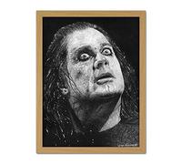 Wee Blue Coo Ozzy Osbourne Black Sabbath Wayne Maguire Artwork Framed Wall Art Print 18X24 Inch