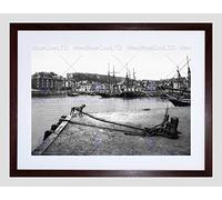 Wee Blue Coo Padstow Quay Cornwall England Vintage History Old BW Framed Wall Art Print